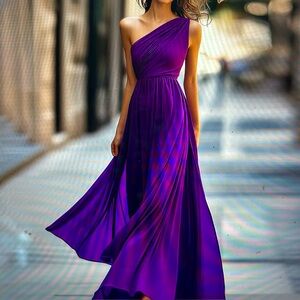 NWT One-Shoulder Purple Dress